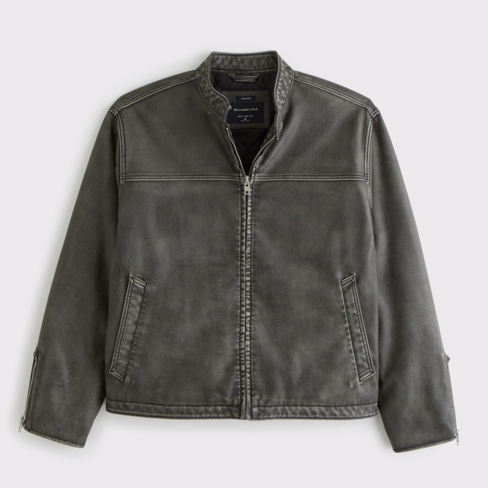 Abercrombie Men’s Cropped Leather Jacket